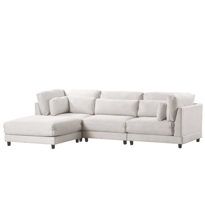 vntg 2 Pieces L shaped Sofa with Removable Ottomans