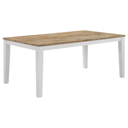 Hollis Rectangular Solid Wood Dining Table Brown and White Môdern Space Gallery