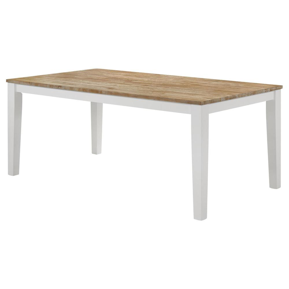 Hollis Rectangular Solid Wood Dining Table Brown and White Môdern Space Gallery
