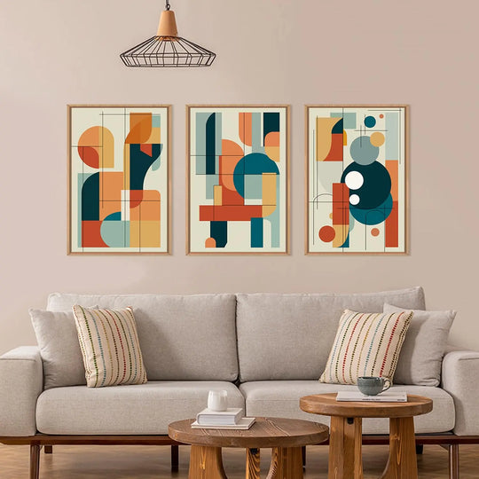 FWIEXA Mid Century Modern Wall Art Set of 3, Framed - 16x24