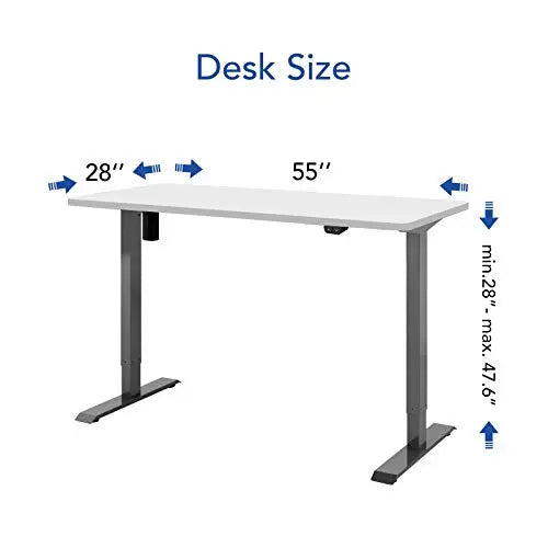 FLEXISPOT Standing Desk | Electric Stand Up Desk 55" x 28" - Gray Frame/White Top FLEXISPOT