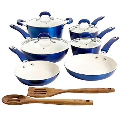 Pot and Pan Set Nonstick, 12 Pcs Kitchen Cookware Sets with Bakelite  Handle, Non Toxic Cookware Set Induction Compatible