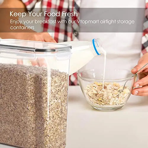 Vtopmart Food Storage Container Set, BPA Free | Airtight 4 Piece Set Food Dispensers with 24 Chalkboard Labels - Clear Vtopmart
