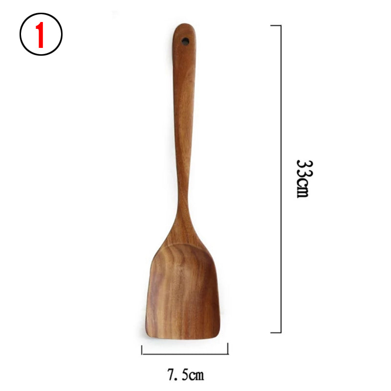 Thai Teak Wood Kitchen Utensils Set