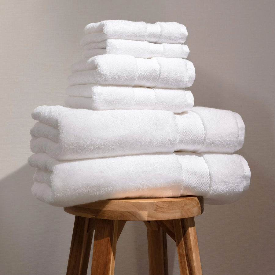 100% Organic Cotton Bath Towel Set of 6, 700 GSM - White 