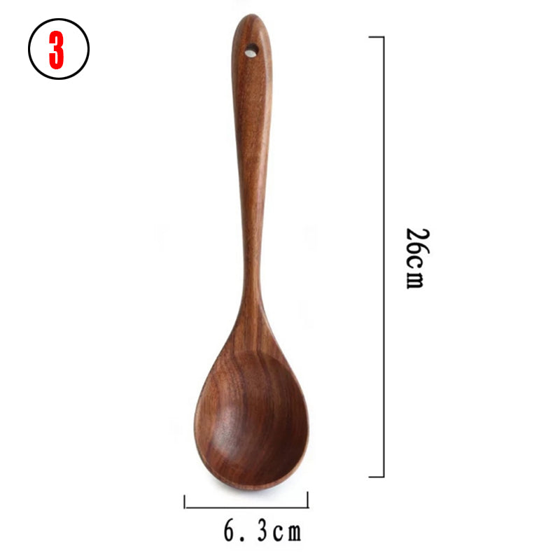 Thai Teak Wood Kitchen Utensils Set