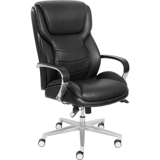 La-Z-Boy ComfortCore Gel Seat Executive Chair - Black Faux Leather Seat - Black Faux Leather Back - High Back - 1 Each Môdern Space Gallery