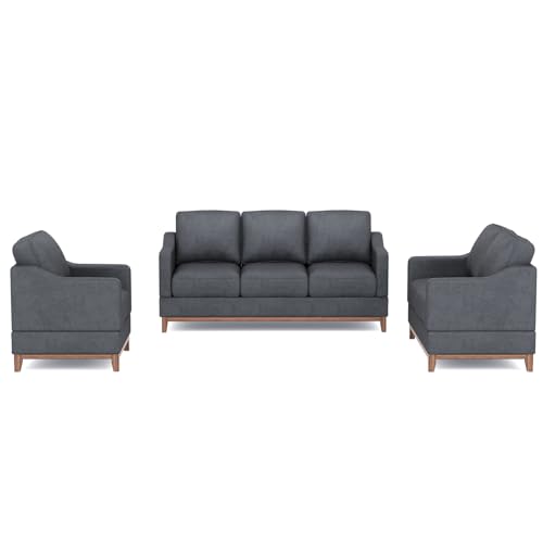 Sectional Sofa Couch Set-Living Room Sofa Set, 3-Seater Couch, Loveseat Sofa and Armchair, Modern Versatile Convertible Modular Sofa Set for Living Room/Apartment-Darkgrey 