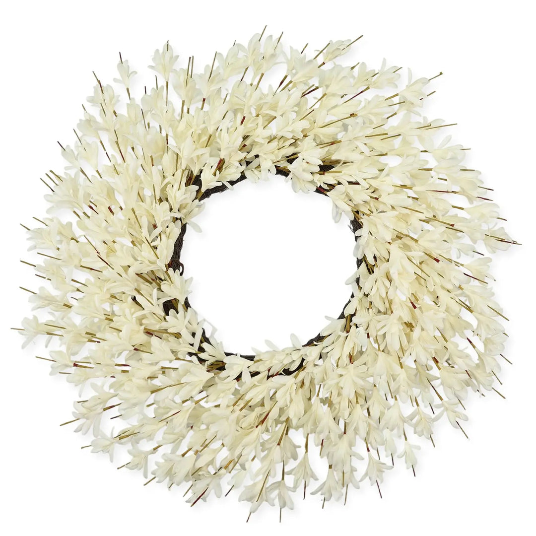 26 Inch Realistic Full Fall Wreath for Front Door Outside, Autumn Wreath, White