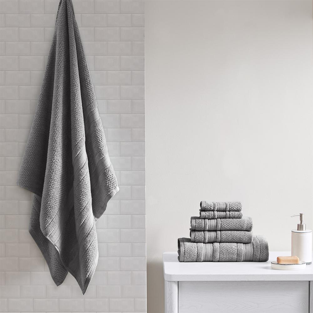 Madison Park Essentials Adrien Bath Towel Set, MPE73-665 - Grey