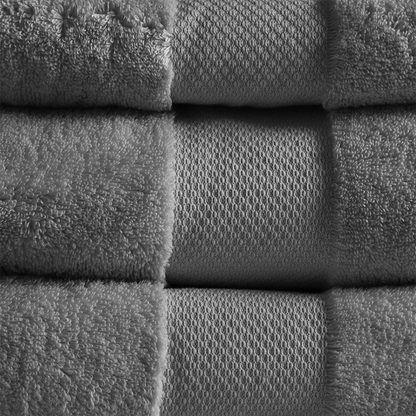 Madison Park Signature Bath Towel Set, 100% Turkish Cotton - Charcoal, MPS73-454