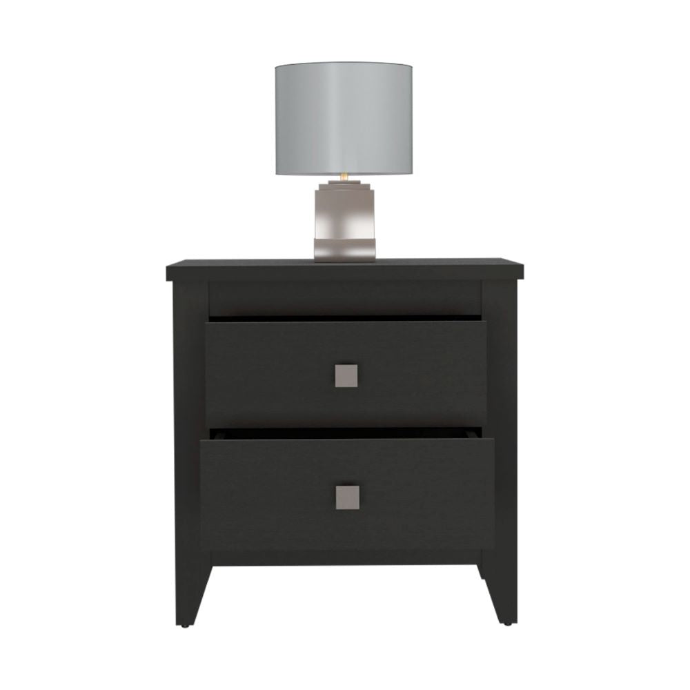 Nightstand More, Two Shelves, Four Legs, Black Wengue Finish Môdern Space Gallery