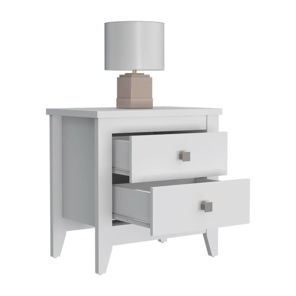 Nightstand More, Two Shelves, Four Legs, White Finish Môdern Space Gallery