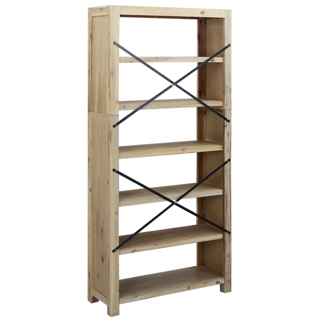 vidaXL 6-Tier Bookcase 31.5"x11.8"x66.9" Solid Wood Acacia Môdern Space Gallery