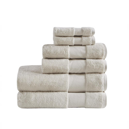 Madison Park Signature Bath Towel Set, 6-PC 100% Turkish Cotton - Natural, MPS73-318