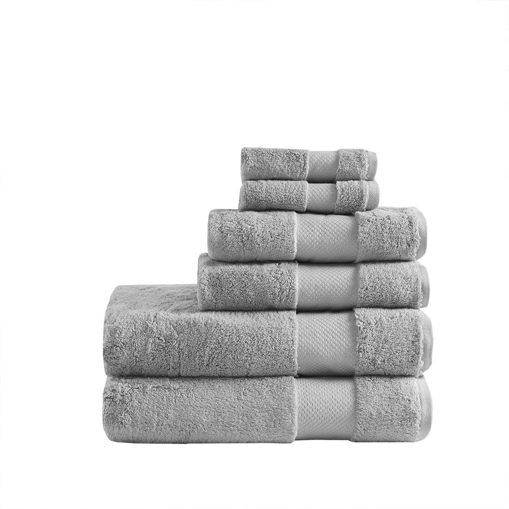 Madison Park Signature Bath Towel Set, 100% Turkish Cotton - Grey, MPS73-316