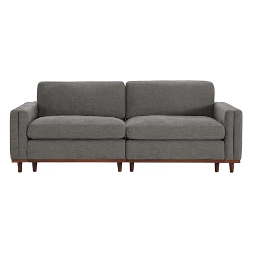 CHITA Super Large Luxury Loveseat Sectional Modular Sofa, Down Filled Modern Sofa, Deep Seat Comfty Cloud Couch, 83 inch Width, 2 Seat Couch, Solid Wood Leg, Grey 