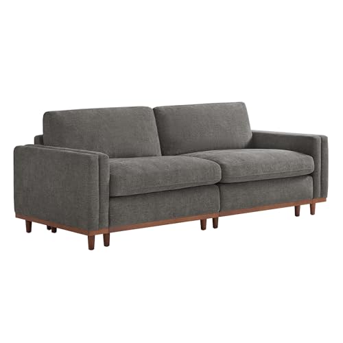 CHITA Super Large Luxury Loveseat Sectional Modular Sofa, Down Filled Modern Sofa, Deep Seat Comfty Cloud Couch, 83 inch Width, 2 Seat Couch, Solid Wood Leg, Grey 