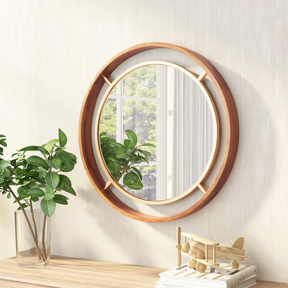 Round Gold Mirror Brown & Gold Môdern Space Gallery