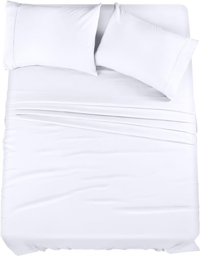 Utopia Bedding King Bed Sheets Set - 4 Piece Bedding - Brushed Microfiber - Shrinkage and Fade Resistant - Easy Care (King, White) Utopia Bedding