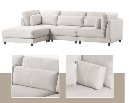 vntg 2 Pieces L shaped Sofa with Removable Ottoman