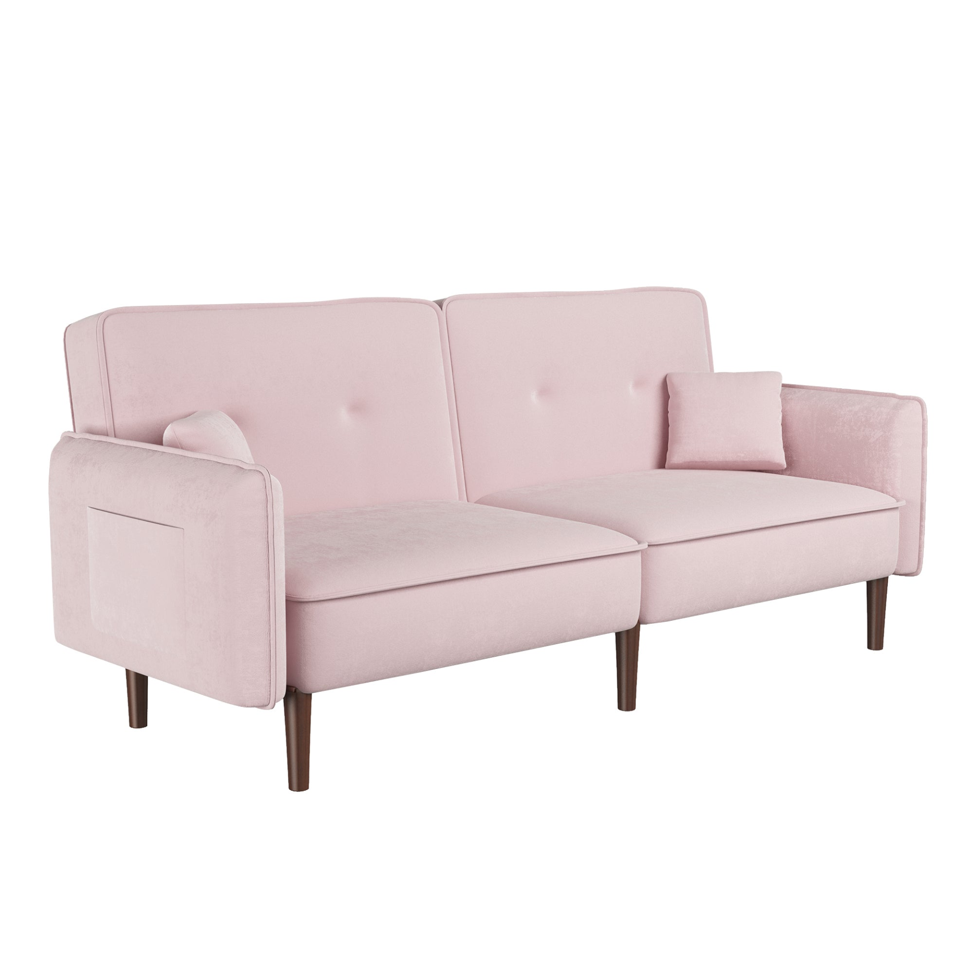 VTNG Convertible Sofa Bed Velvet Pink