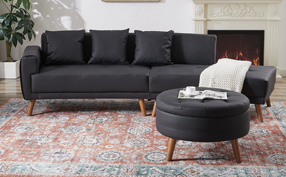 VTNG Furniture Contemporary  Sofa - Black