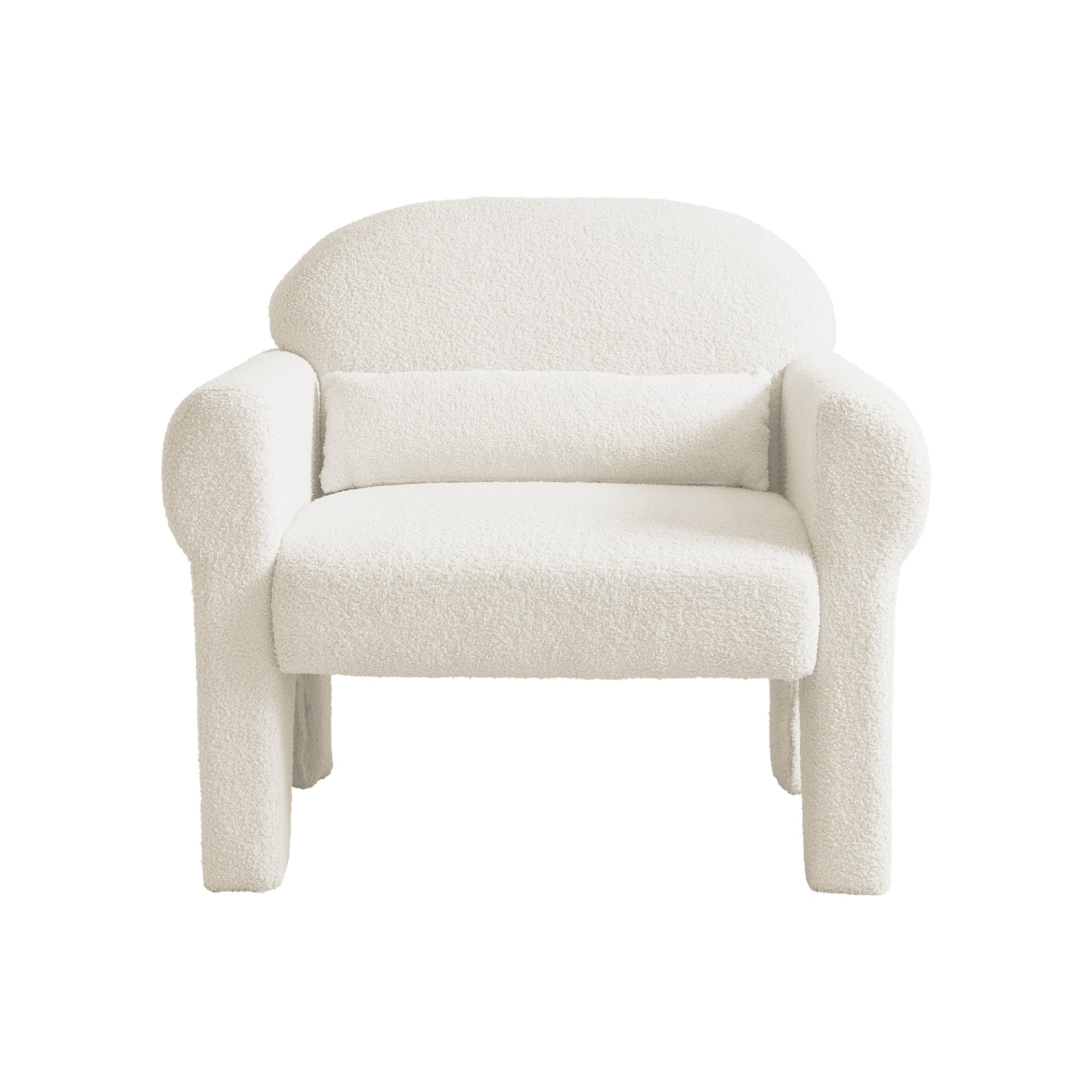 modern boucle accent chair with lumbar pillow for living room Môdern Space Gallery