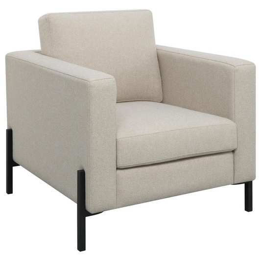 Tilly Upholstered Track Arms Chair Oatmeal Môdern Space Gallery