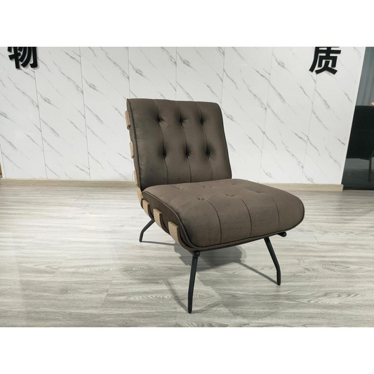 Aloma Armless Tufted Accent Chair Dark Brown Môdern Space Gallery