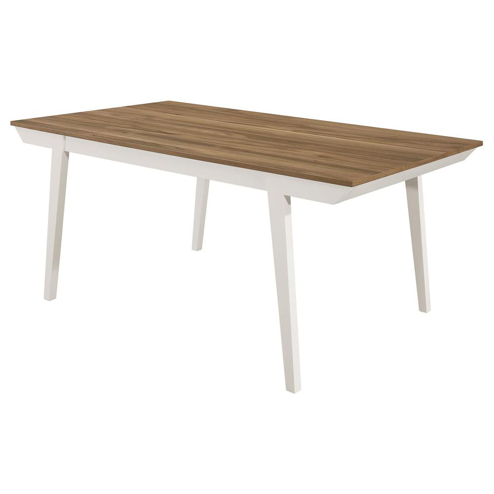 Nogales Rectangular Wood Dining Table Natural Acacia and Off White Môdern Space Gallery