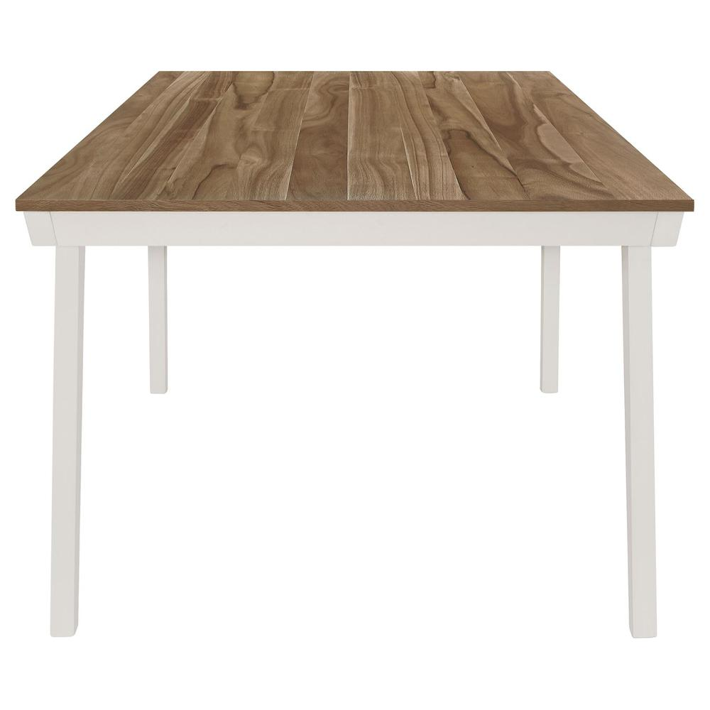 Nogales Rectangular Wood Dining Table Natural Acacia and Off White Môdern Space Gallery