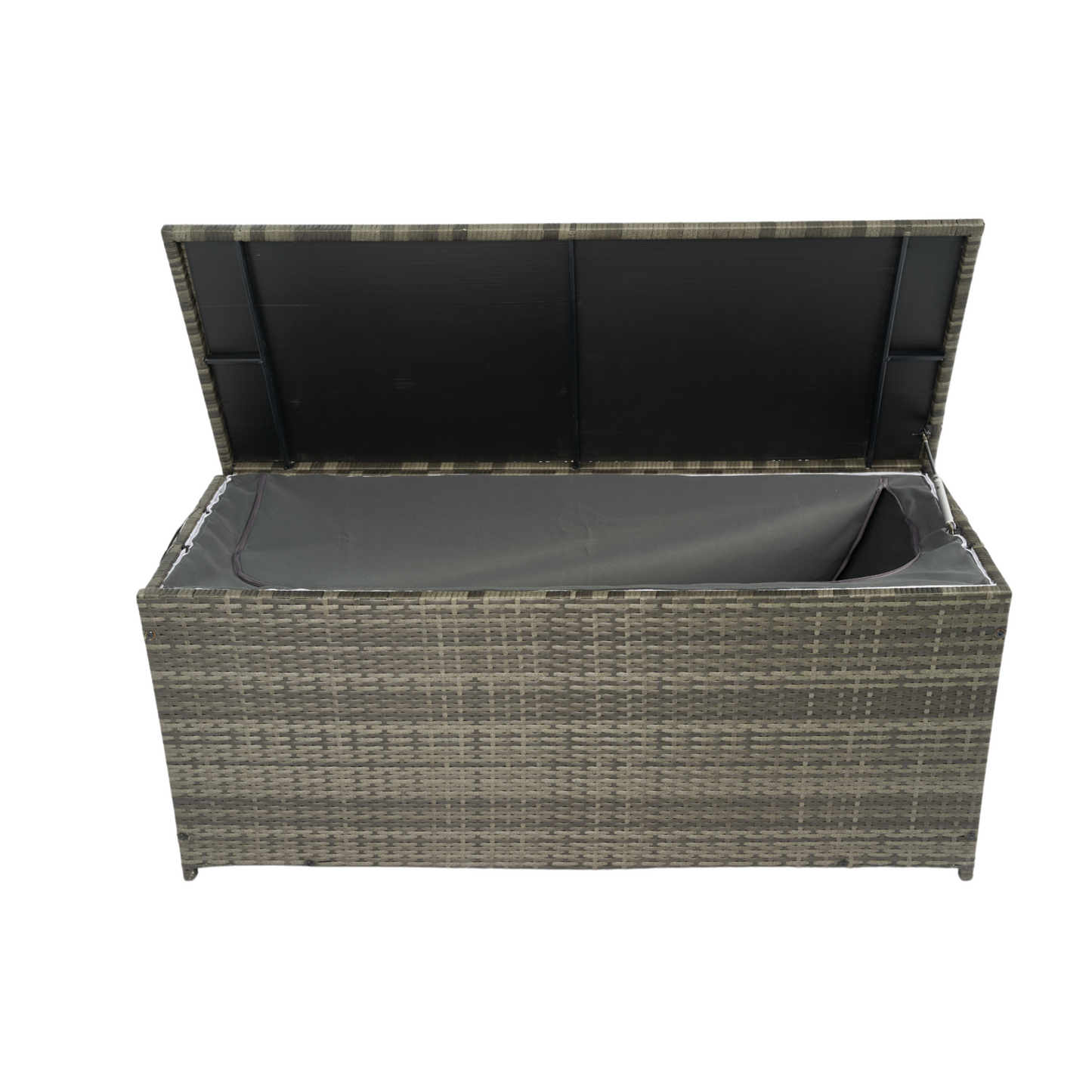 Outdoor Storage Box, 113 Gallon Wicker Patio Deck Boxes with Lid, Outdoor Cushion Storage for Kids Toys, Pillows, Towel Grey Wicker Môdern Space Gallery