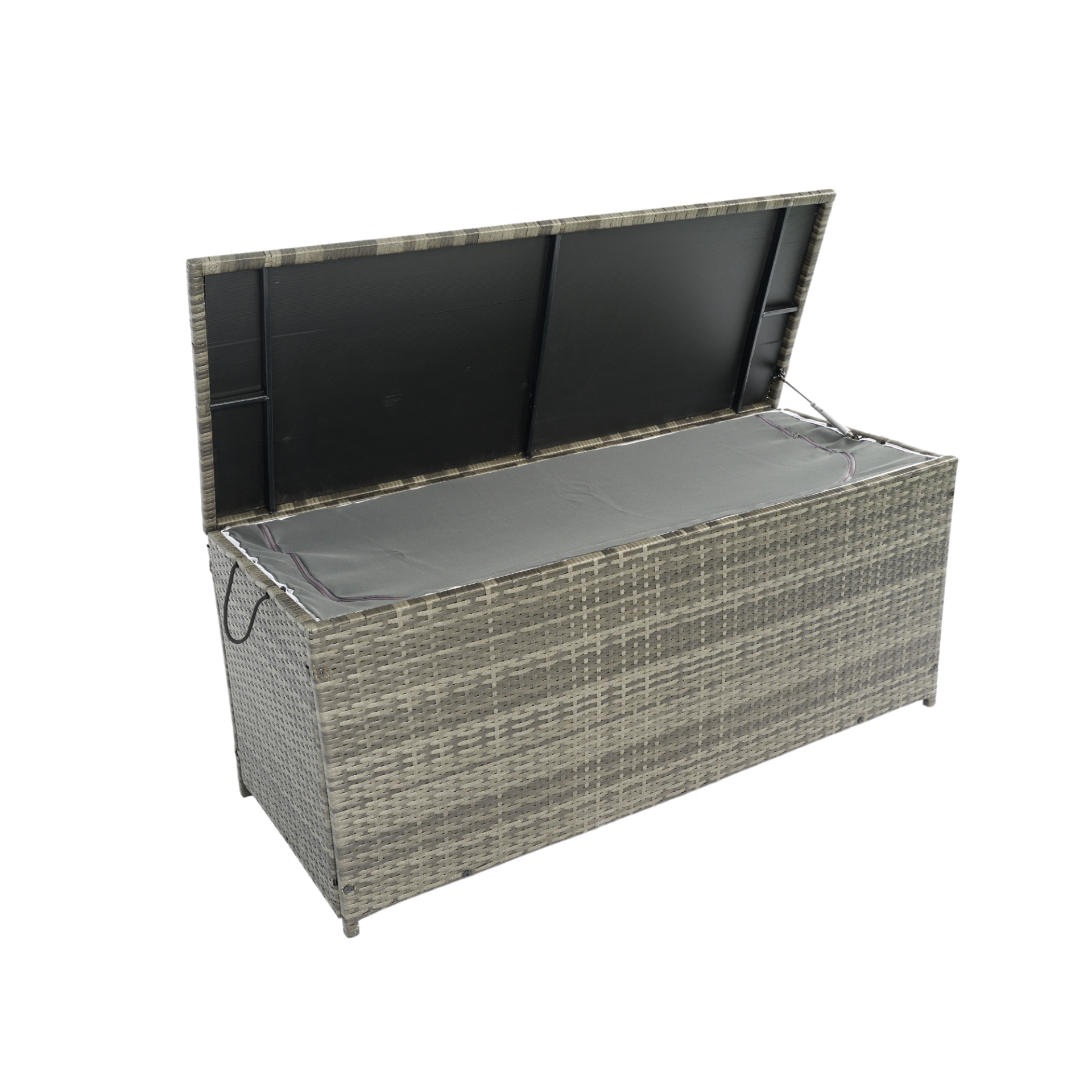 Outdoor Storage Box, 113 Gallon Wicker Patio Deck Boxes with Lid, Outdoor Cushion Storage for Kids Toys, Pillows, Towel Grey Wicker Môdern Space Gallery