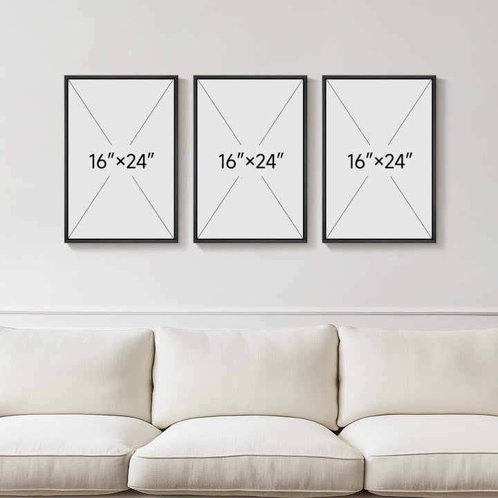 3D Textured Framed Brown and White Abstract Wall Art Set, 3 Piece 16x24 In 