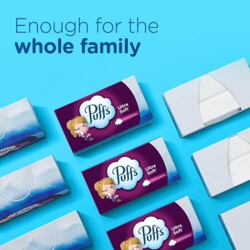 Puffs Ultra Soft Non-Lotion Tissues, 10 Cubes, 56 Tissues Per Box