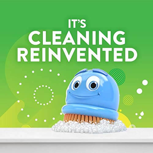 Scrubbing Bubbles Fresh Gel Toilet Bowl Cleaning Stamps, Helps Keep Toilet Clean and Helps Prevent Limescale & Rings, Rainshower Scent, 1 Dispenser with 6 Fresh Gel Stamps