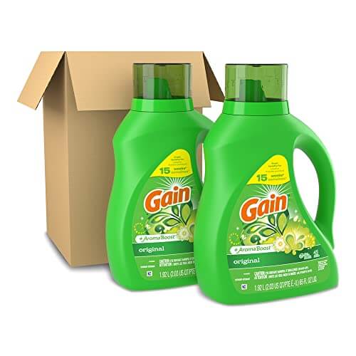 Gain Laundry Detergent Liquid Soap Plus Aroma Boost, Original Scent, HE Compatible, 90 Loads Total, 65 Fl Oz (Pack of 2), Gain Laundry Detergent, Liquid Laundry Detergent