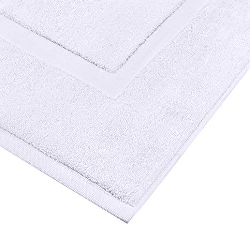 Utopia Towels Cotton Banded Rug Bath Mats, [Not a Bathroom Rug] 21x34 Inches, 100% Ring Spun Cotton - Highly Absorbent and Machine Washable Shower Bathroom Floor Towel, White, 2 Pack Utopia Towels