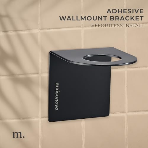 MaisoNovo Shampoo and Conditioner Dispenser - Shower Soap Dispenser Wall Mounted - 16.9 fl oz Set of 3 Black Plastic Bottles Black Pump - Shampoo Dispenser, Shower Dispenser 3 Chamber No Drill MAISONOVO