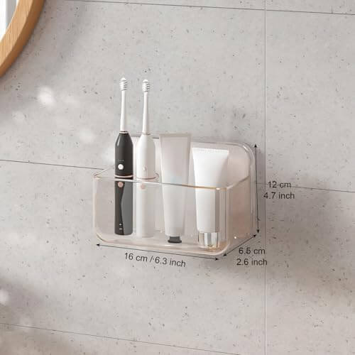 Diesisa 2pc Acrylic Wall Mount Organizer, Adhesive Clear Cabinet Door Organizer,Acrylic Shelves for Wall,No Drilling Hang Walls,with Self Adhesive Tape, for Bathroom, Kitchen, Living Room Diesisa