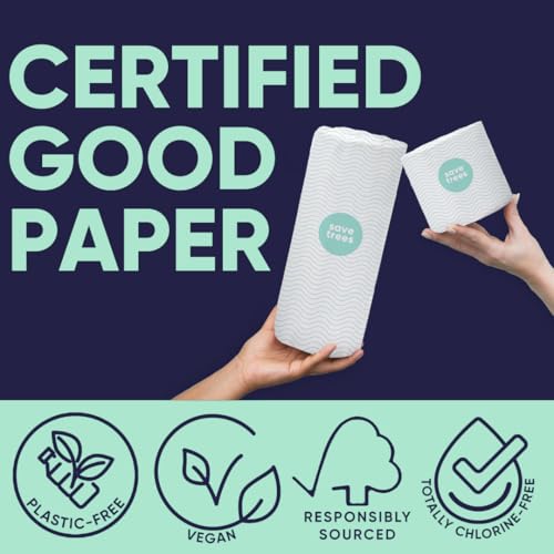 Save Trees Bamboo Toilet Paper -24 Rolls Of Septic Safe Organic Toilet Paper 3-ply, 300 Sheets Per Roll - PFAs Free, FSC Certified, Plastic & Chemical Free - For Home, Boat & RV Use