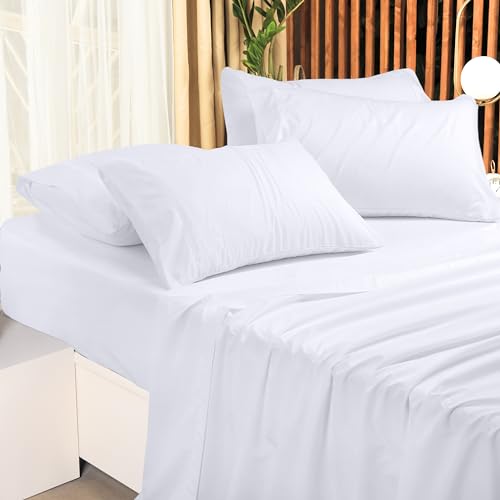 Utopia Bedding King Bed Sheets Set - 4 Piece Bedding - Brushed Microfiber - Shrinkage and Fade Resistant - Easy Care (King, White) Utopia Bedding