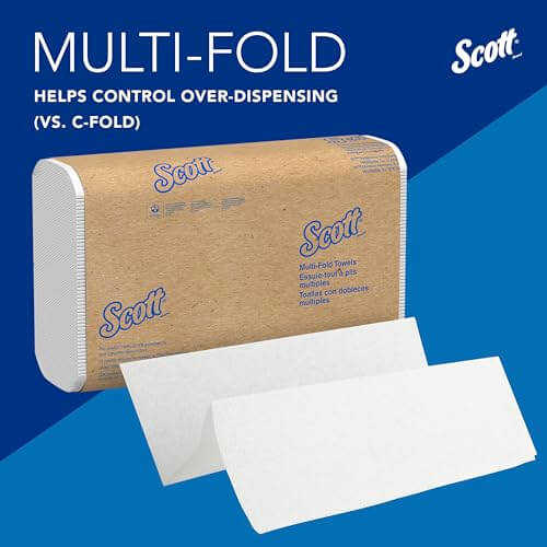 Scott® Professional Multifold Paper Towels, Bulk (01840), with Absorbency Pockets, 9.2" x 9.4" sheets, White, Compact Case for Easy Storage (250 Sheets/Pack, 16 Packs/Case, 4,000 Sheets/Case)