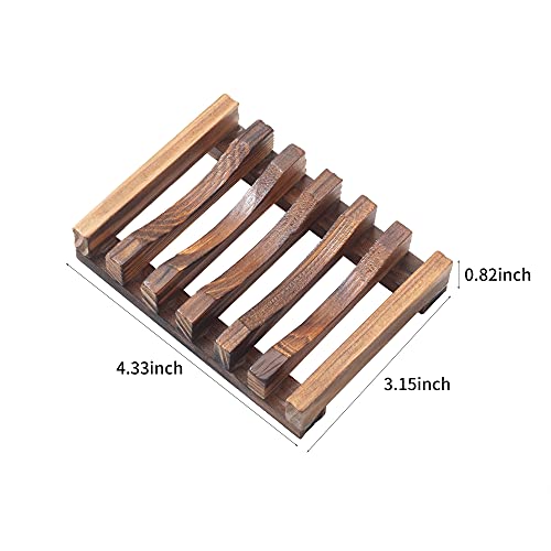 Wooden Soap Dish for Shower,Set of 2 Shower Soap Holder,Self draining Bar Soap Holder for Bathroom, Soap Saver Soap Tray Soap Stand, Vowupt Vowupt