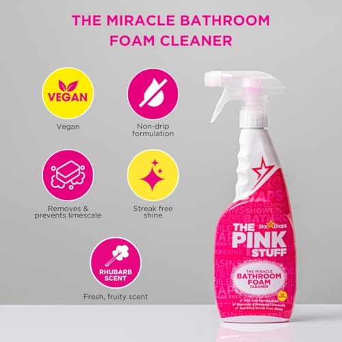 Stardrops – The Pink Stuff Ultimate Cleaning Pack – Miracle Cleaning Paste, Multi-Purpose Spray & Bathroom Foam – Cuts Grease, Removes Stains, Cleans Kitchens, Bathrooms, and More