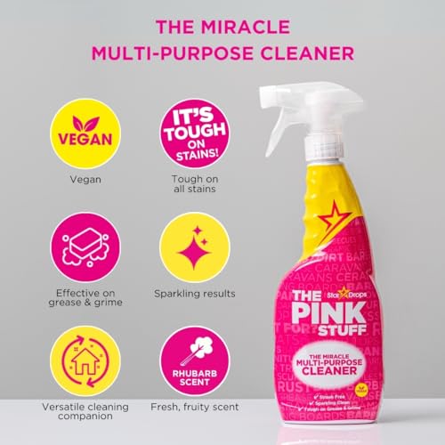 Stardrops – The Pink Stuff Ultimate Cleaning Pack – Miracle Cleaning Paste, Multi-Purpose Spray & Bathroom Foam – Cuts Grease, Removes Stains, Cleans Kitchens, Bathrooms, and More