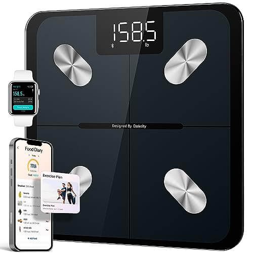 Etekcity Smart Scale for Body Weight FSA HSA Store Eligible, Bathroom Digital Weighing Scale with BMI, Body Fat, Muscle Mass, Accurate Bluetooth Home User Health Equipment Sync Apps Etekcity