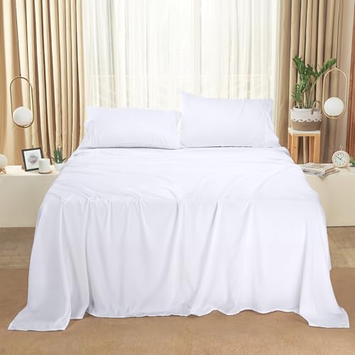 Utopia Bedding King Bed Sheets Set - 4 Piece Bedding - Brushed Microfiber - Shrinkage and Fade Resistant - Easy Care (King, White) Utopia Bedding