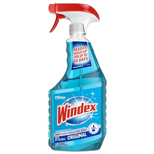 Windex Glass and Window Cleaner Spray Bottle, Packaging Designed to Prevent Leakage and Breaking, Surface Cleaning Spray, Original Blue Scent, 23 Fl Oz